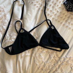 jolyn black bikini top with cutout